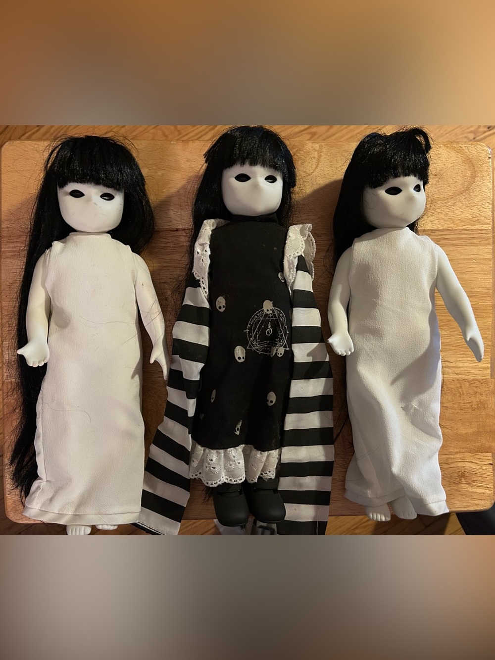 Urie Yurie Gothic Black & White Spooky Doll Set of 3